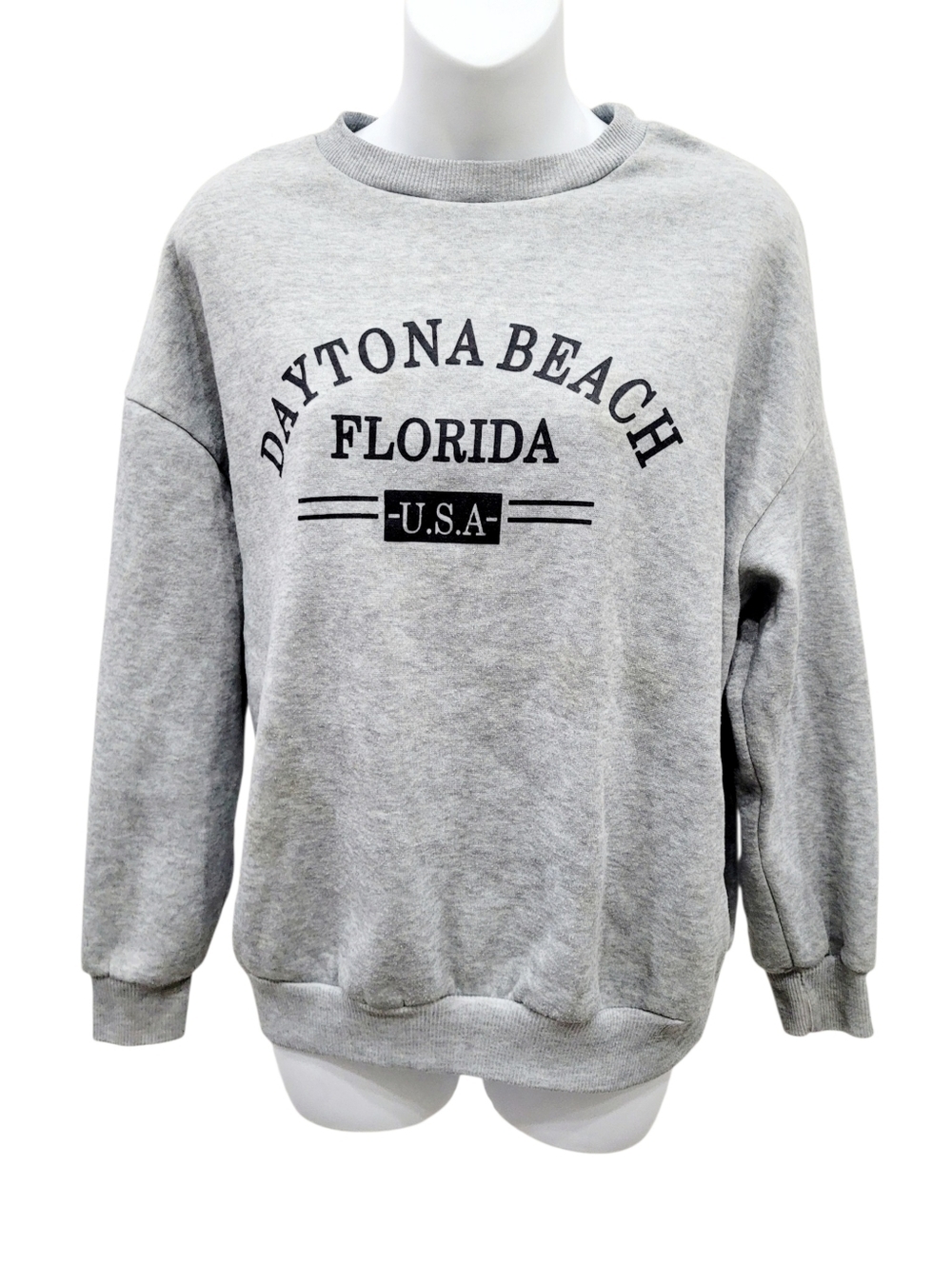 2/$20 Daytona Beach Florida Grey Sweatshirt Oversized Size: XS